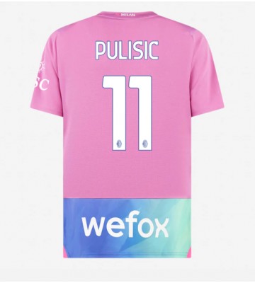 Lacne Muži Futbalové dres AC Milan Christian Pulisic #11 2023-24 Krátky Rukáv - Tretina